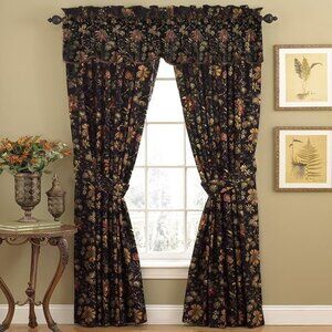Waverly Felicite Floral Rod Pocket Window Curtain 50 in X 84 in